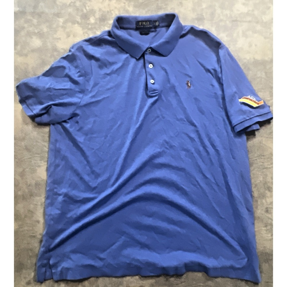 POLO Ralph Lauren Shirt‎ Men's Large Blue Flesh Pony *SEE LOGO*
